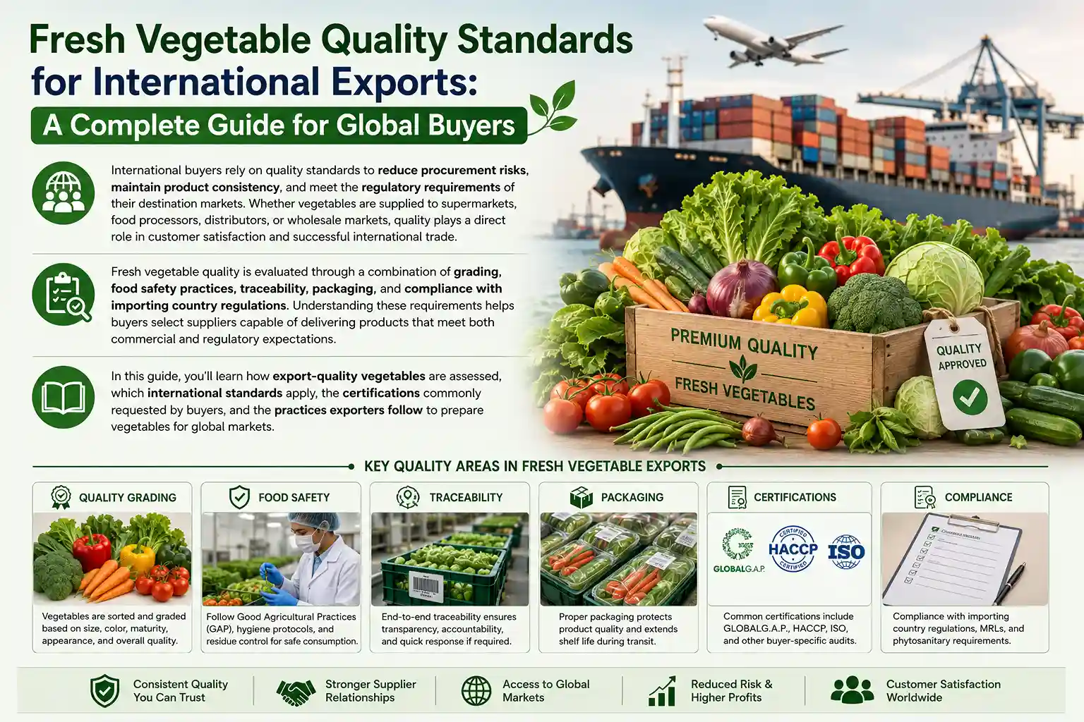 Export quality standards for fresh produce